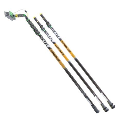 Unger nLite Carbon 24K Water Fed Pole Kit 49 Ft  11 Powerbrush CF86G,CF33G,NUK28